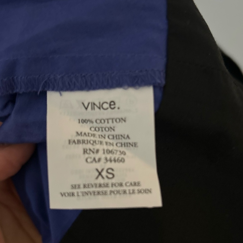 Vince Sleeveless Colorblock Shift Dress Blue Black Gray Modern Women’s Size XS - Picture 4 of 7
